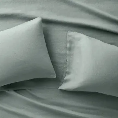 100% Washed Linen Solid Sheet Set - Casaluna