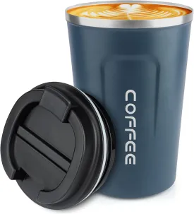 12 oz Stainless Steel Vacuum Insulated Tumbler - Coffee Travel Mug Spill Proof with Lid - Thermos Cup for Keep Hot/Ice Coffee,Tea and Beer (Tibetan blue)