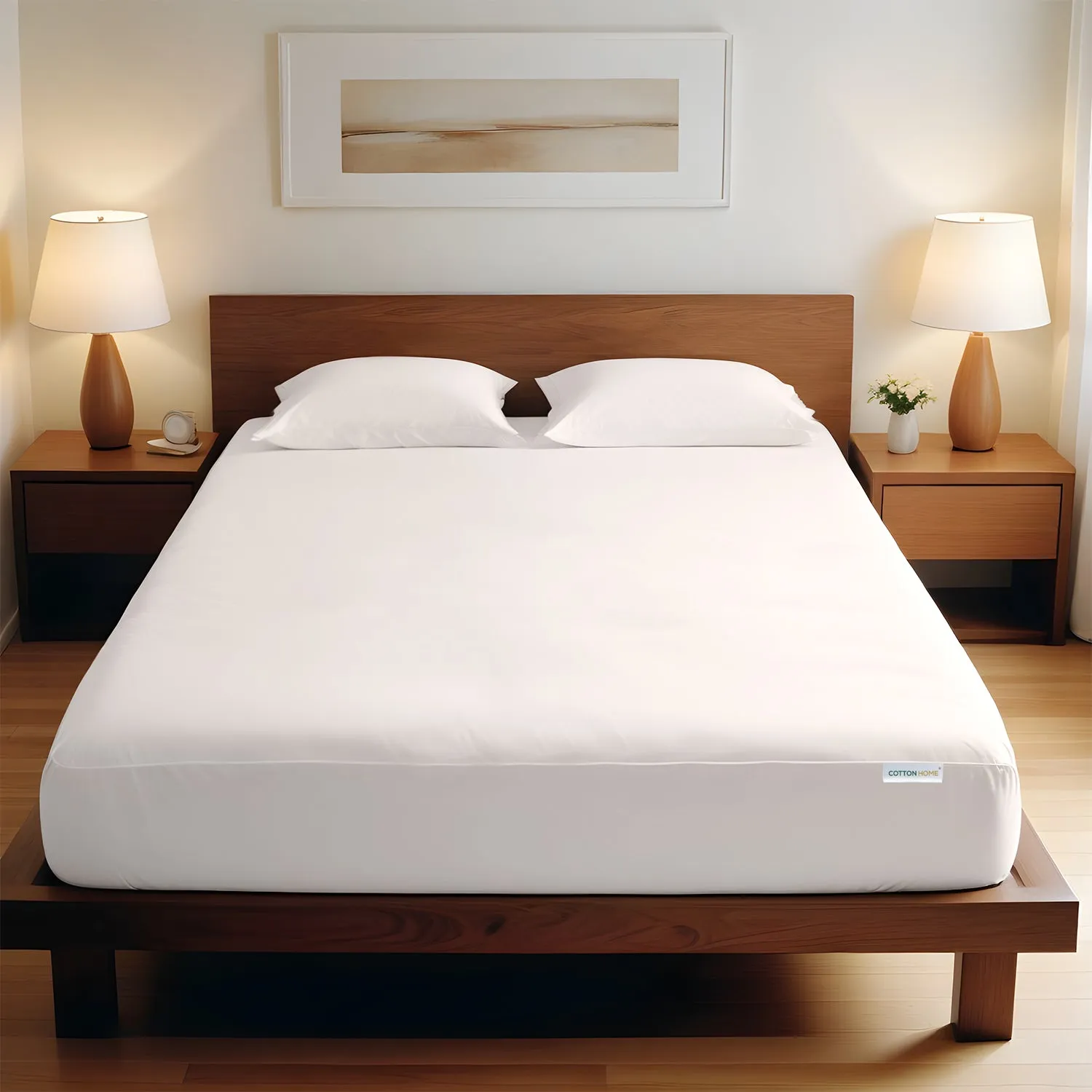 3 Piece Fitted Sheet Set Super Soft Ivory Single Size 120x200 25cm with 2 Pillow Case