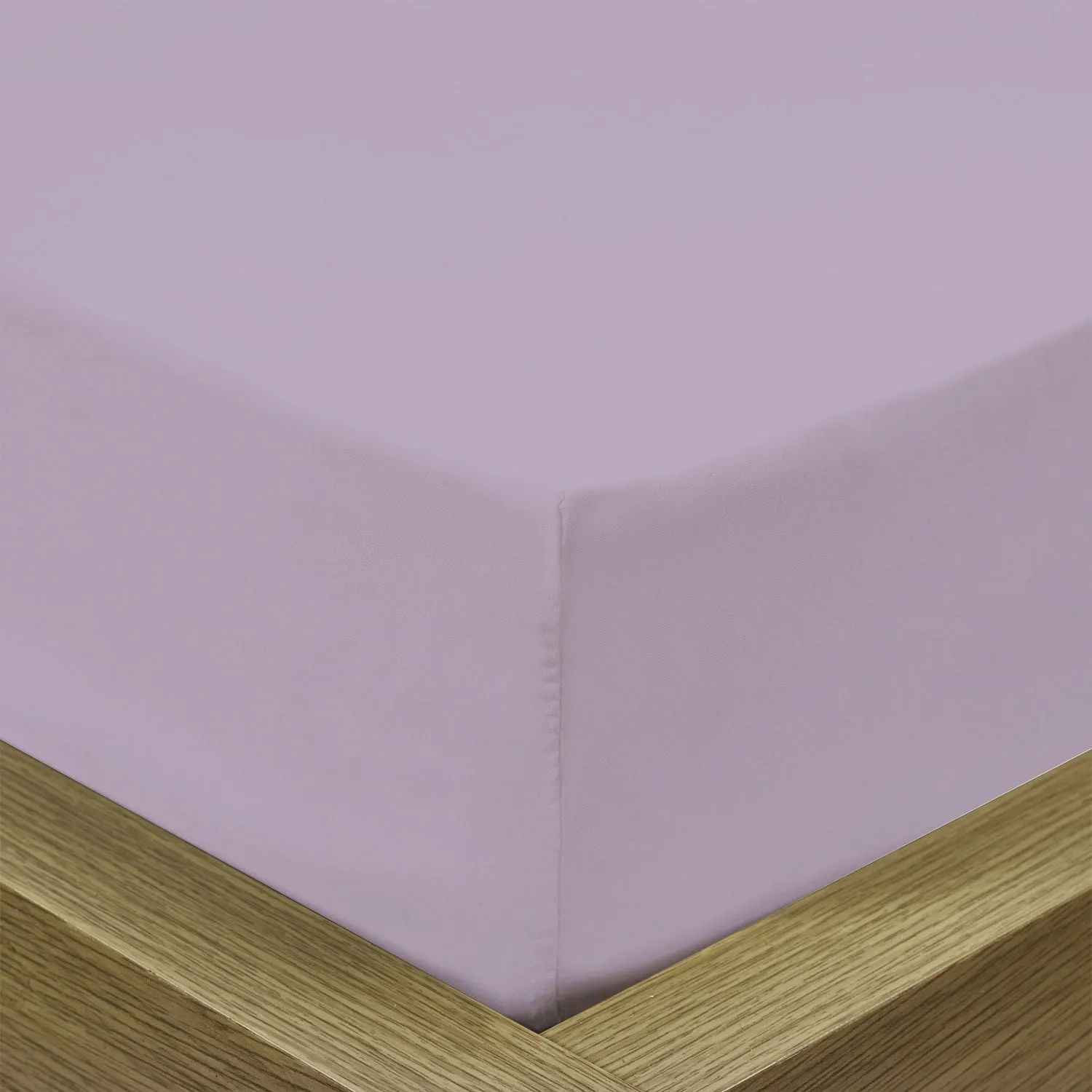 3 Piece Fitted Sheet Set Super Soft Light Purple King Size 180x200 30cm with 2 Pillow Case