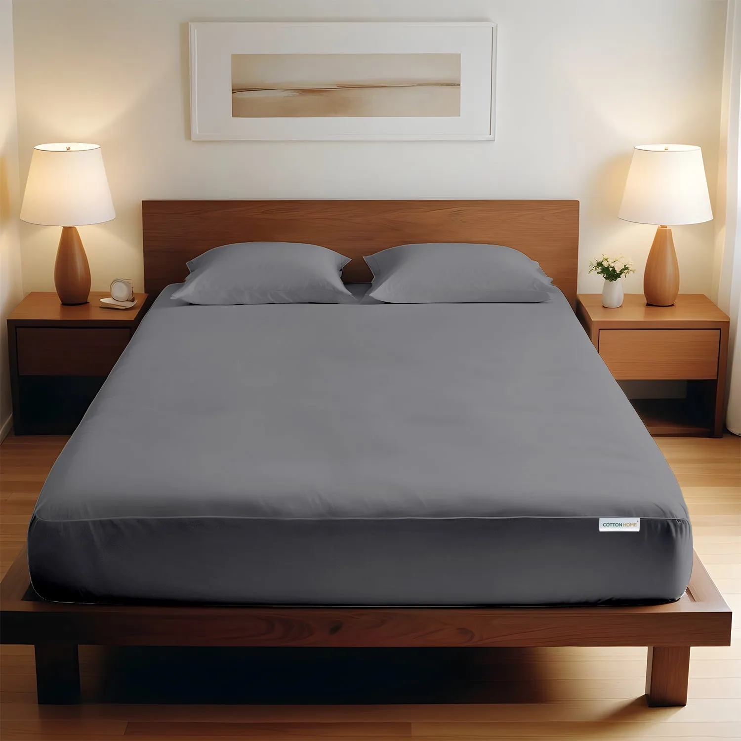 3 Piece Fitted Sheet Set Super Soft Silver Single Size 90x200 20cm with 2 Pillow Case