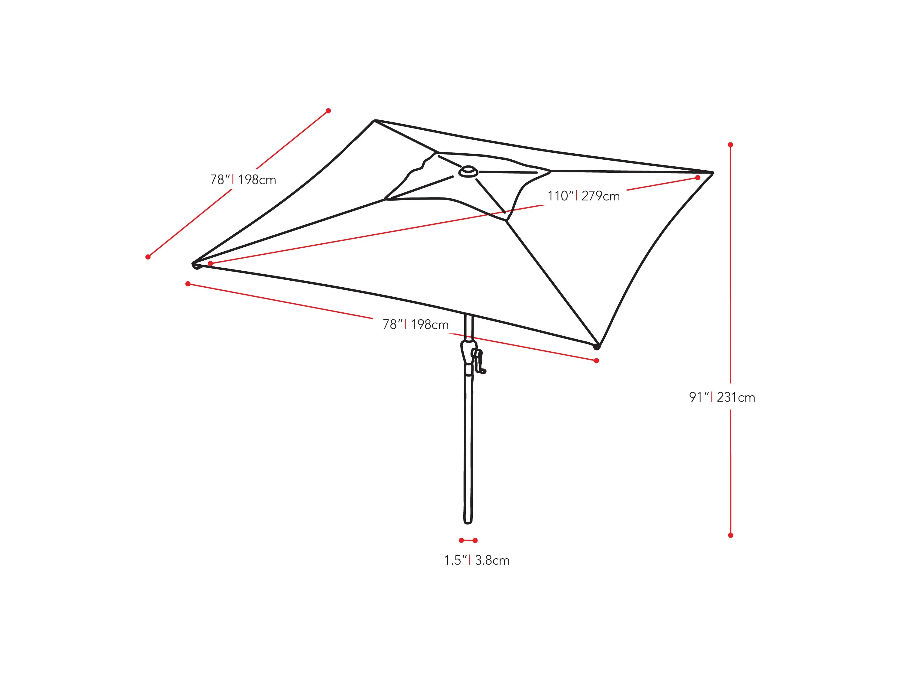 9ft Square Lime Green Patio Umbrella