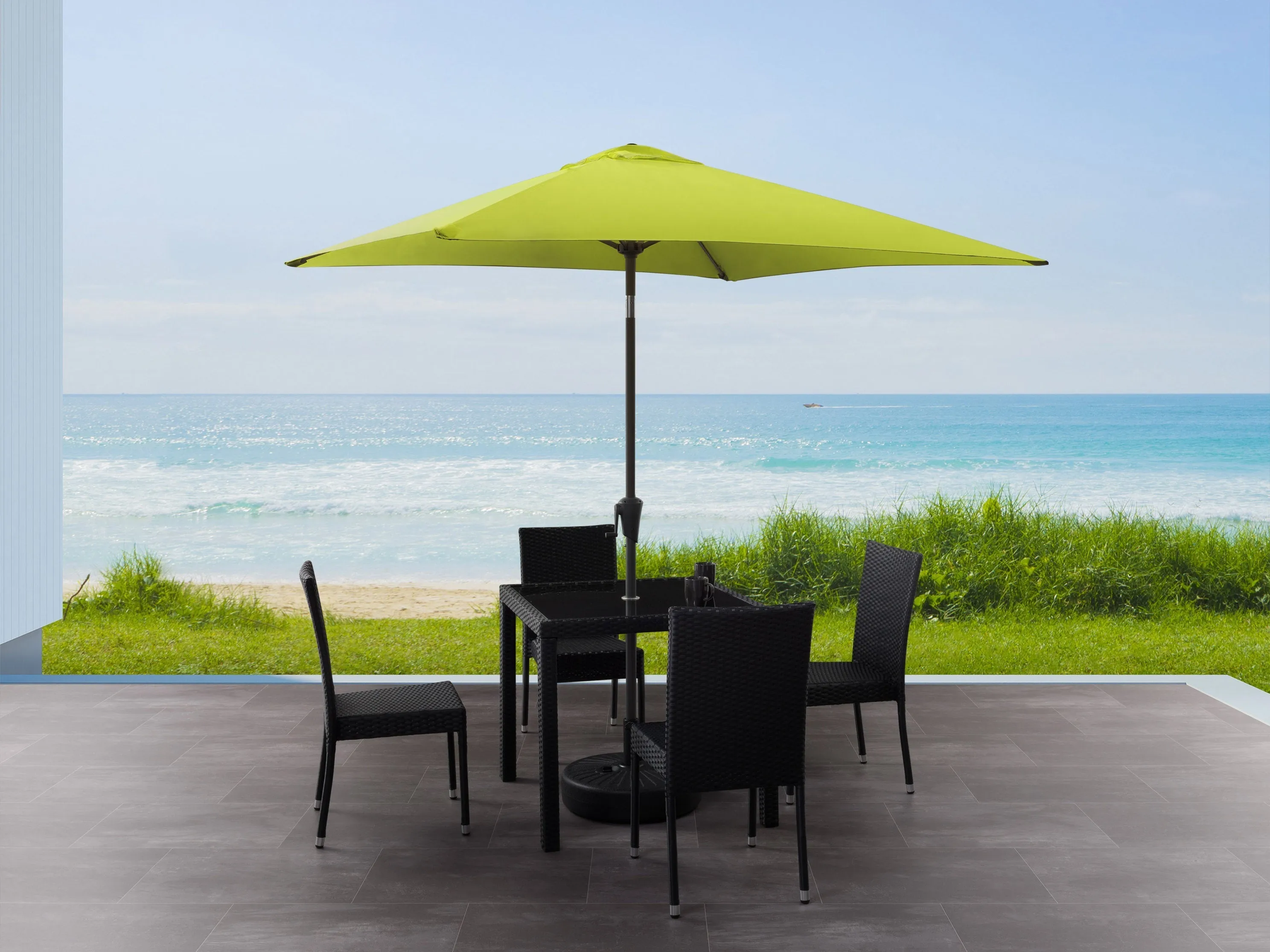 9ft Square Lime Green Patio Umbrella