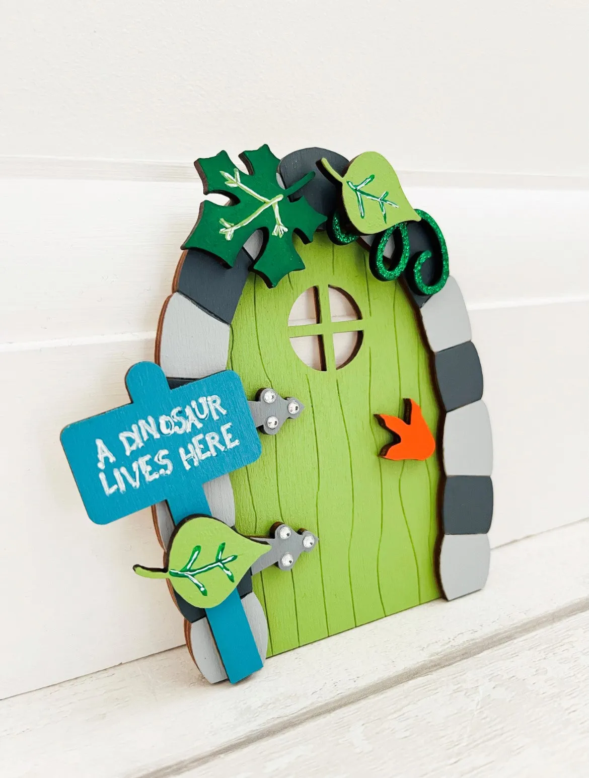 A Dinosaur Lives Here, Fairy Door Wall Decoration