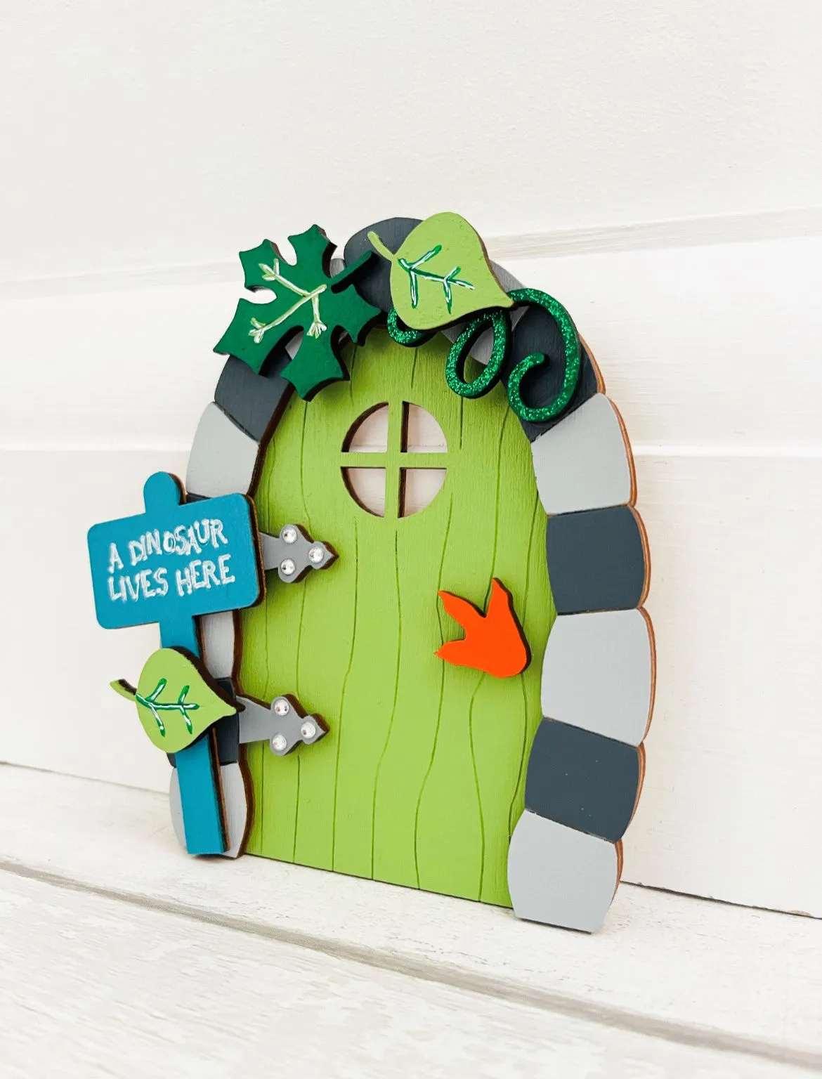 A Dinosaur Lives Here, Fairy Door Wall Decoration