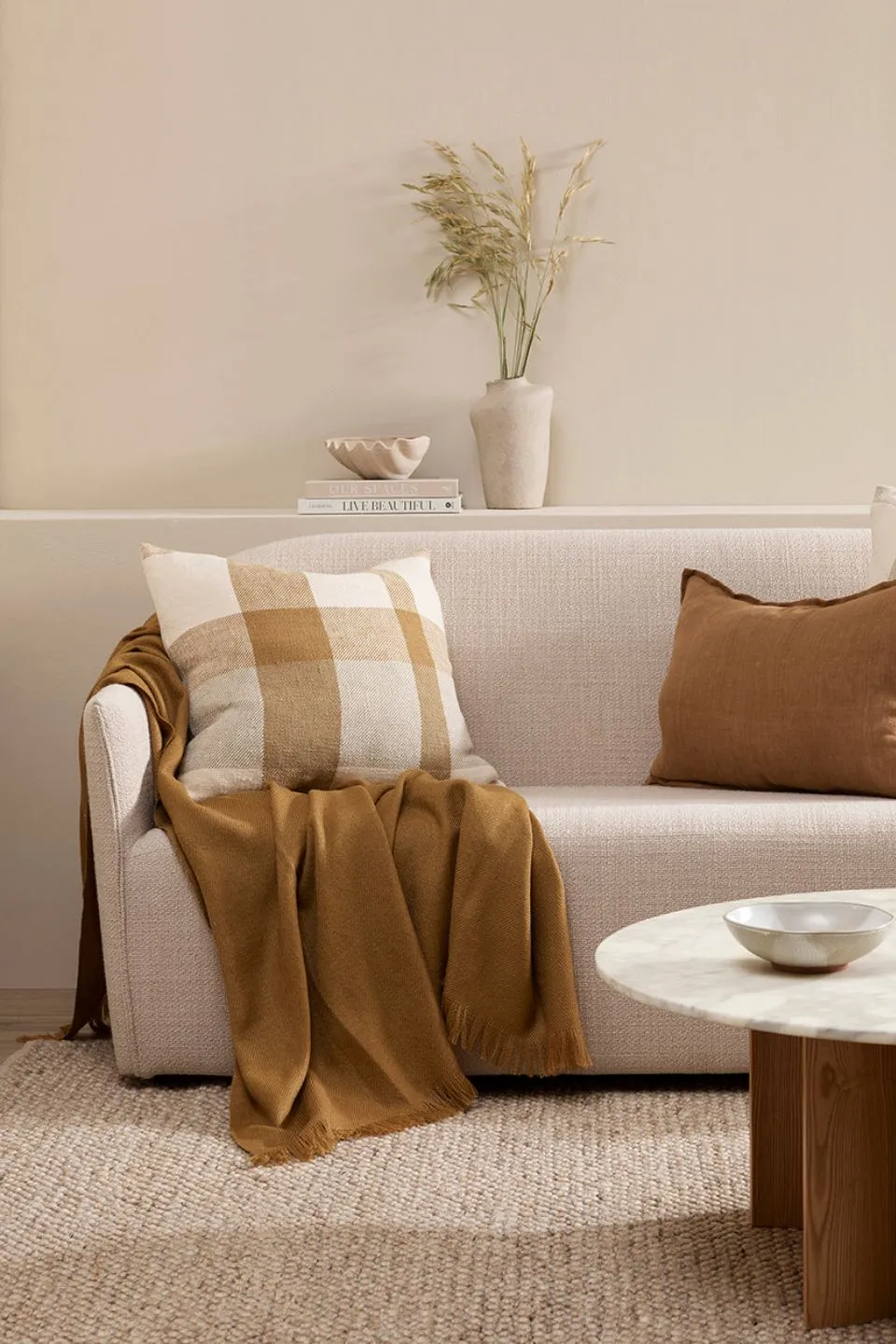 Arcadia Cumin Feather Inner 40x60cm Linen Cushion