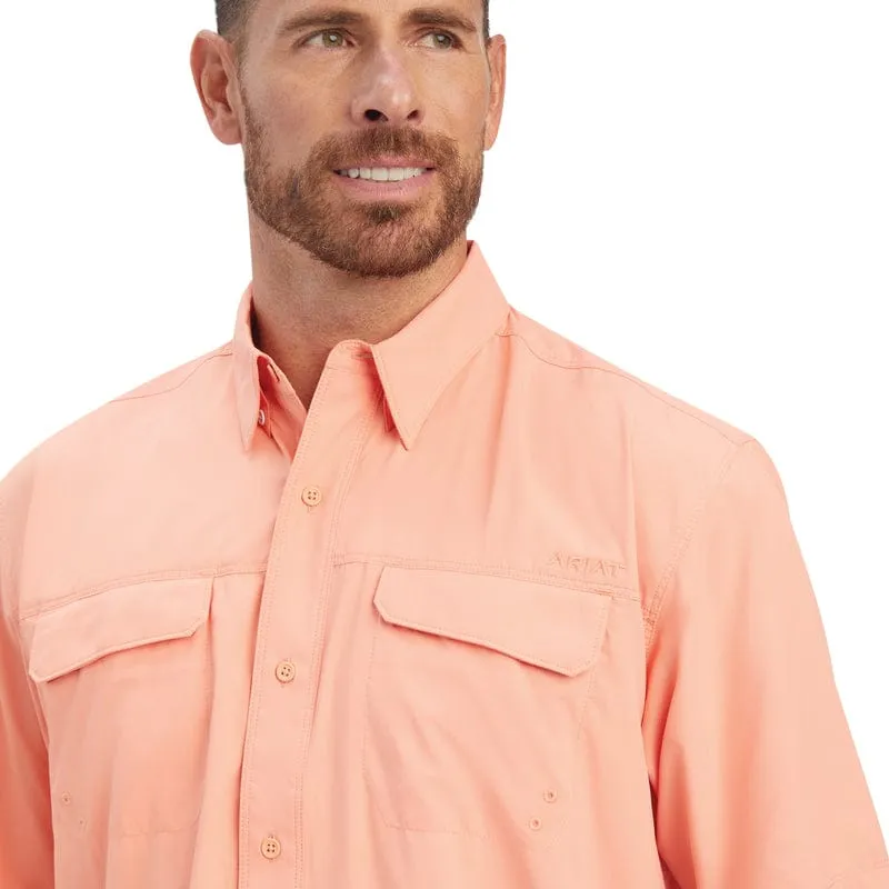 Ariat Men's VentTek Peach Pink Outbound Classic Fit Short Sleeve Shirt 10041123