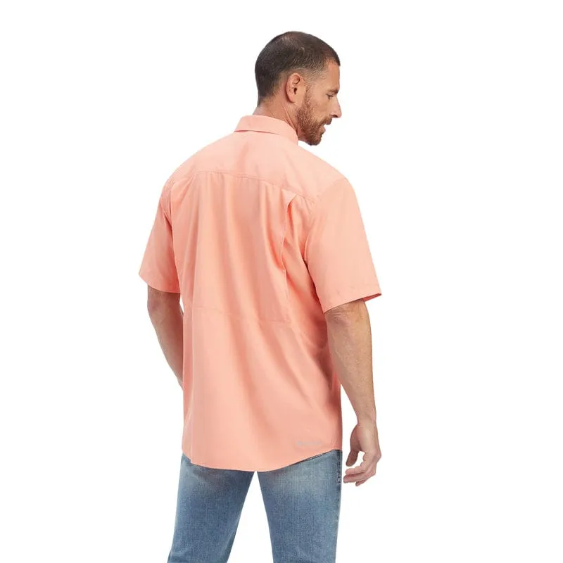 Ariat Men's VentTek Peach Pink Outbound Classic Fit Short Sleeve Shirt 10041123
