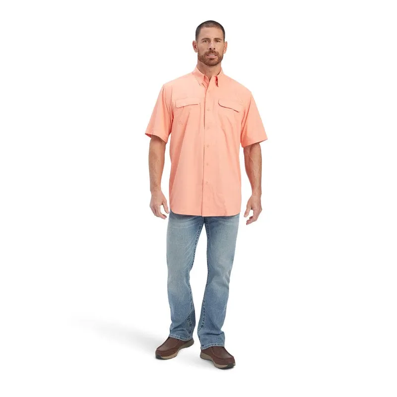 Ariat Men's VentTek Peach Pink Outbound Classic Fit Short Sleeve Shirt 10041123