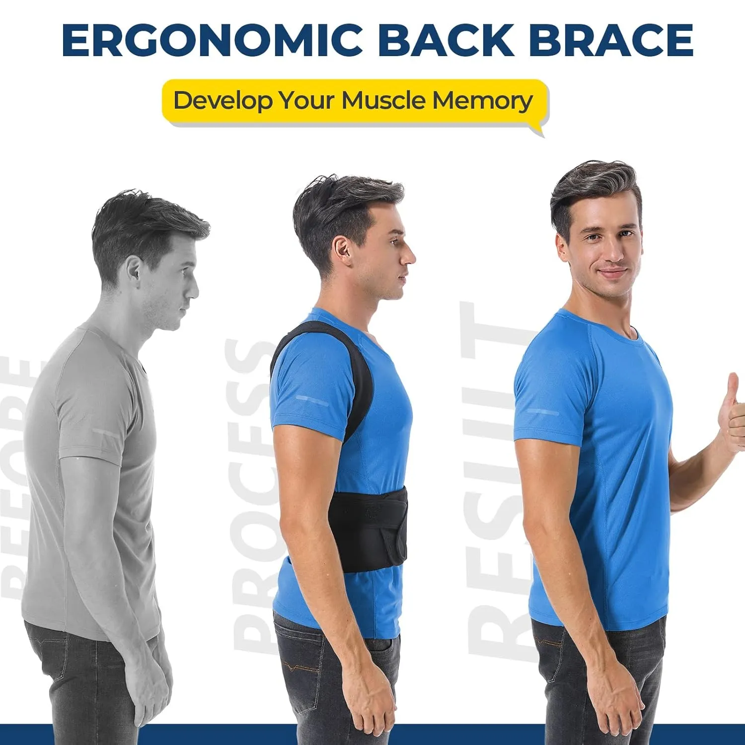 Back Brace Posture Corrector for Women and Men, Back Braces for Upper and Lower Back Pain Relief, Adjustable and Fully Back Support Improve Posture and Lumbar Support(L, 35.3"-39.5" Waist)