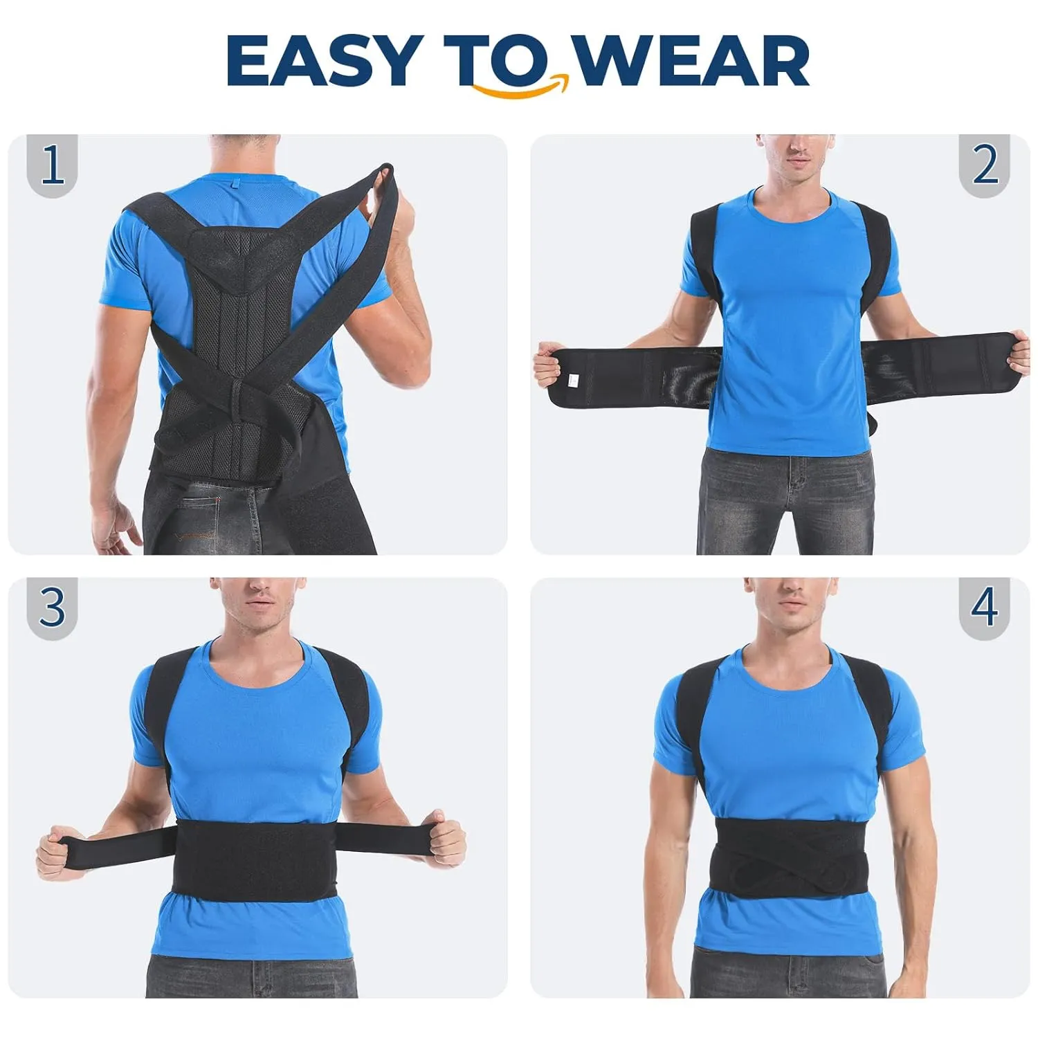 Back Brace Posture Corrector for Women and Men, Back Braces for Upper and Lower Back Pain Relief, Adjustable and Fully Back Support Improve Posture and Lumbar Support(L, 35.3"-39.5" Waist)