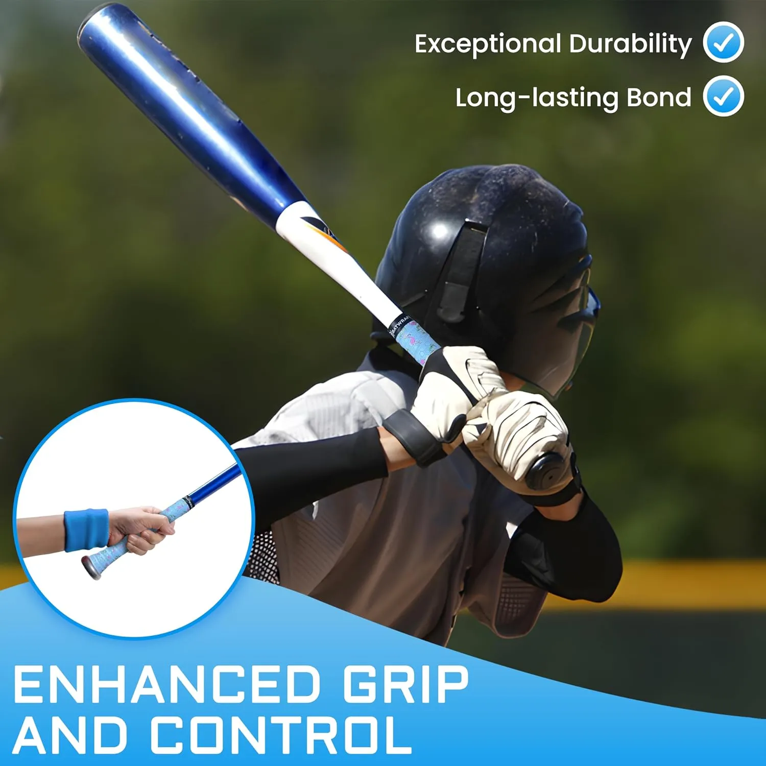 Bat Grip Tape for Baseball - Softball 1.1 mm Precut and Pro Feel Bat Grip Tape Replacement