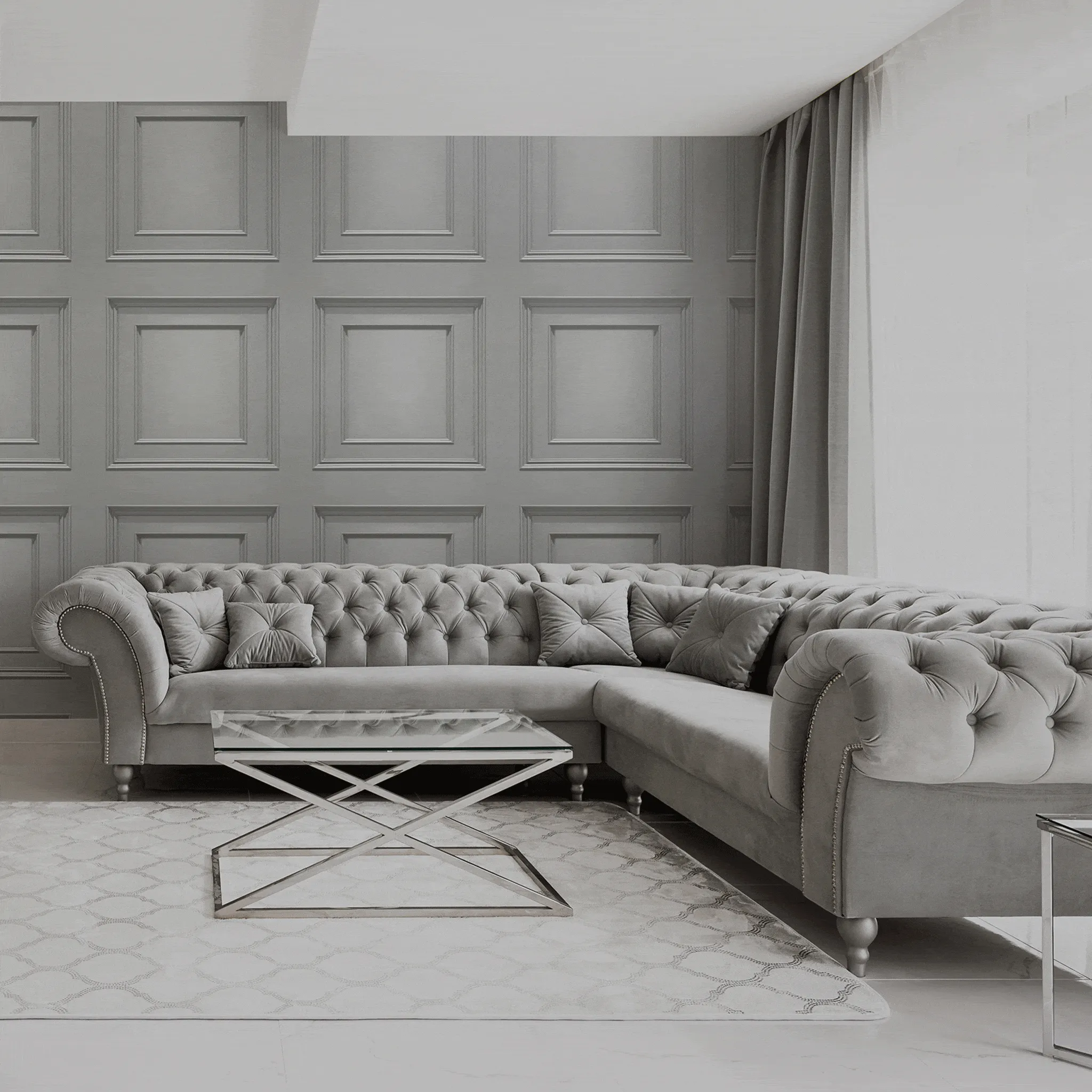 Belgravia Amara Panel Silver Wallpaper - 7374