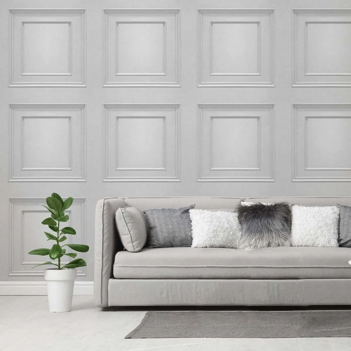 Belgravia Amara Panel Silver Wallpaper - 7376