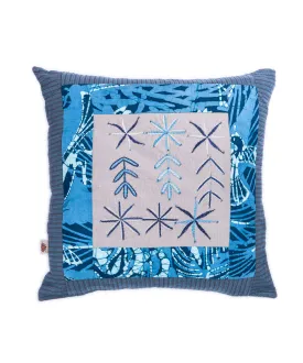 Blue Patchwork Cushion
