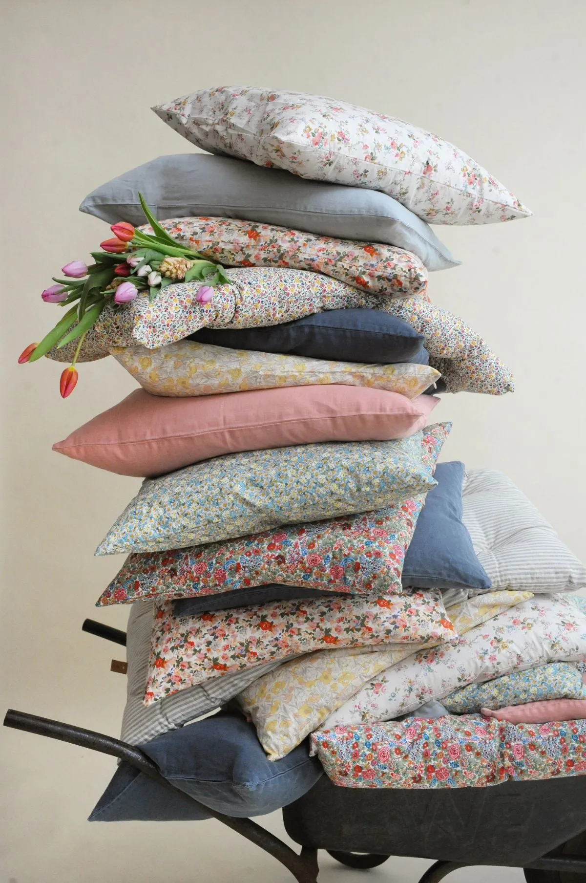 Blue Shade Linen Cushion 60x40