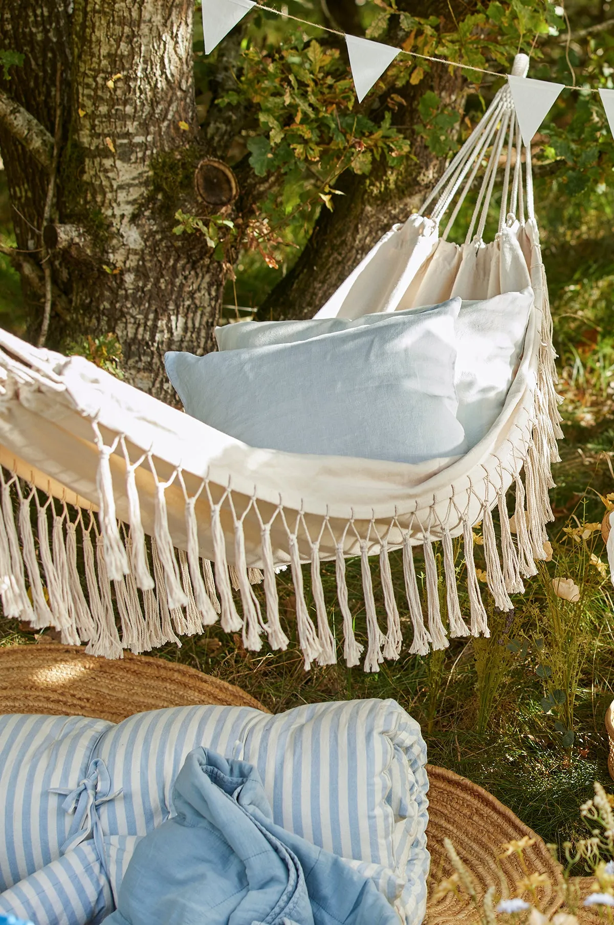 Blue Shade Linen Cushion 60x40