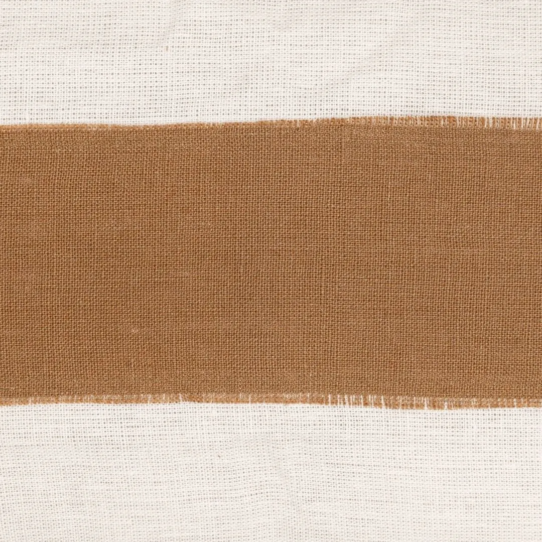 Bodrum Linen Cushion Cover | White/Tobacco 40x60 cm