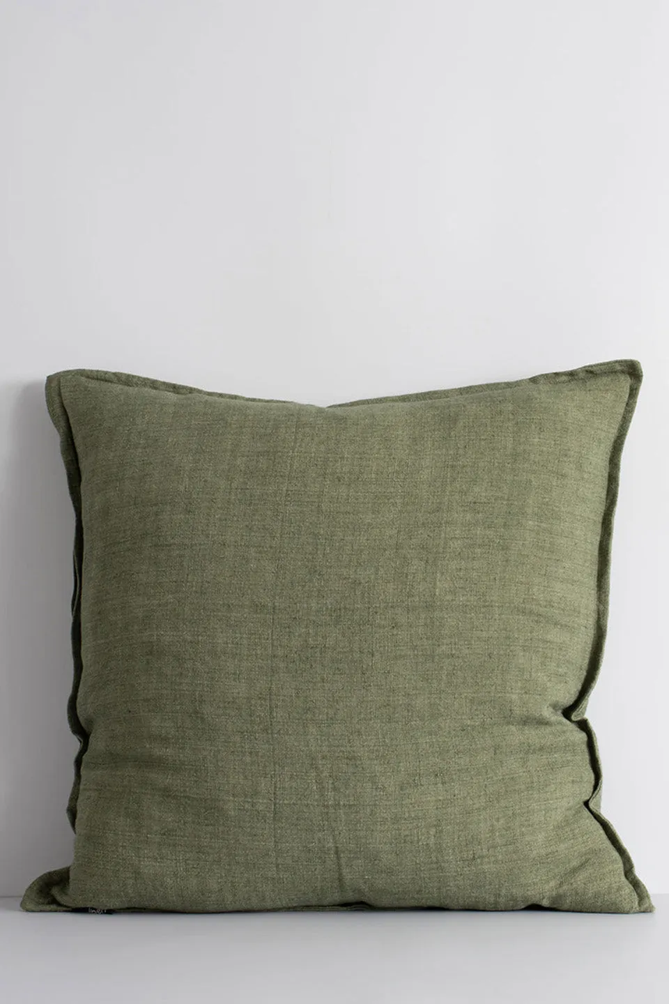 Cassia Moss Feather Inner 55x55cm  Linen Cushion