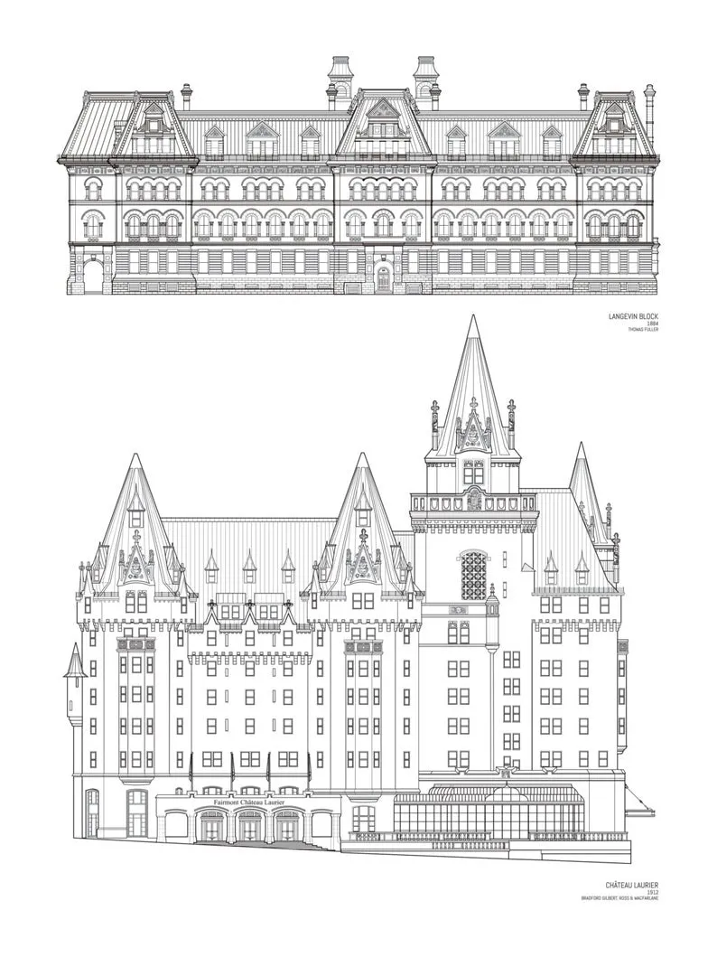 Chateau Laurier Architectural Print (20" x 26") (Final Sale)