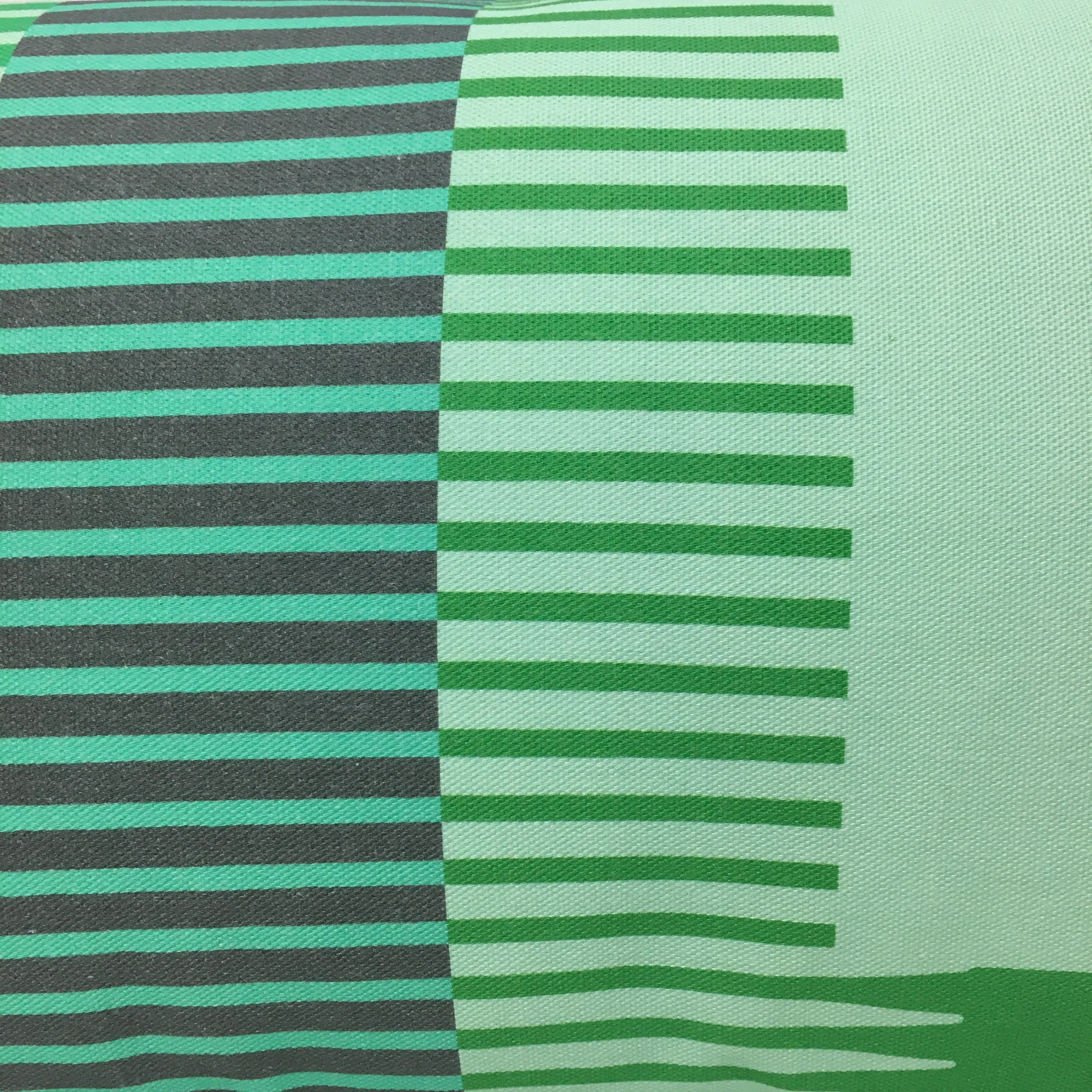 Combed Stripe Cushion - Mint, pistachio   emerald