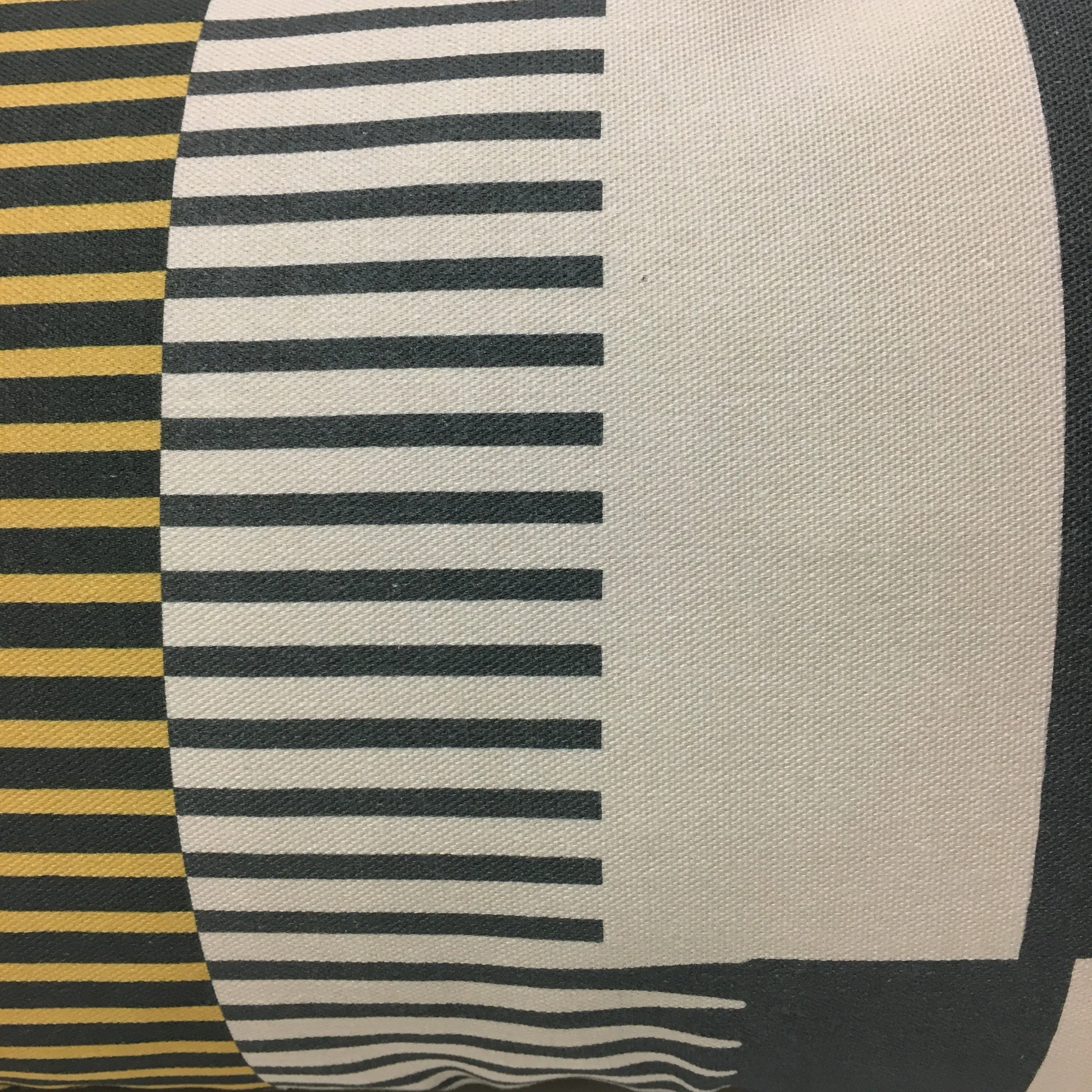 Combed Stripe Cushion - Ochre, Graphite   Mustard