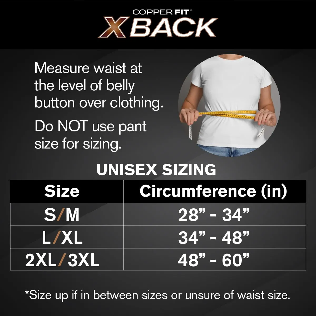 Copper Fit X-Back Brace for Lower Back Pain, Lumbar Support, Herniated Disc, Sciatica, Arthritis  Adjustable, Breathable Design - for Men and Women (Med/Large/XLarge)