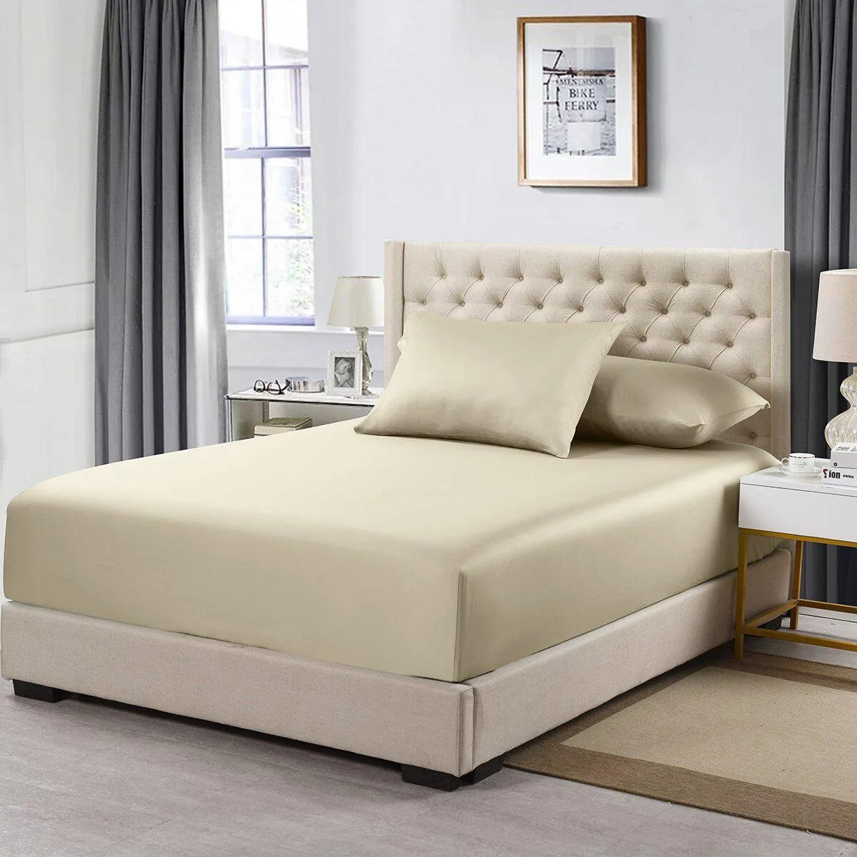 Cotton Fitted Sheet Only - Solid 600 Thread Count