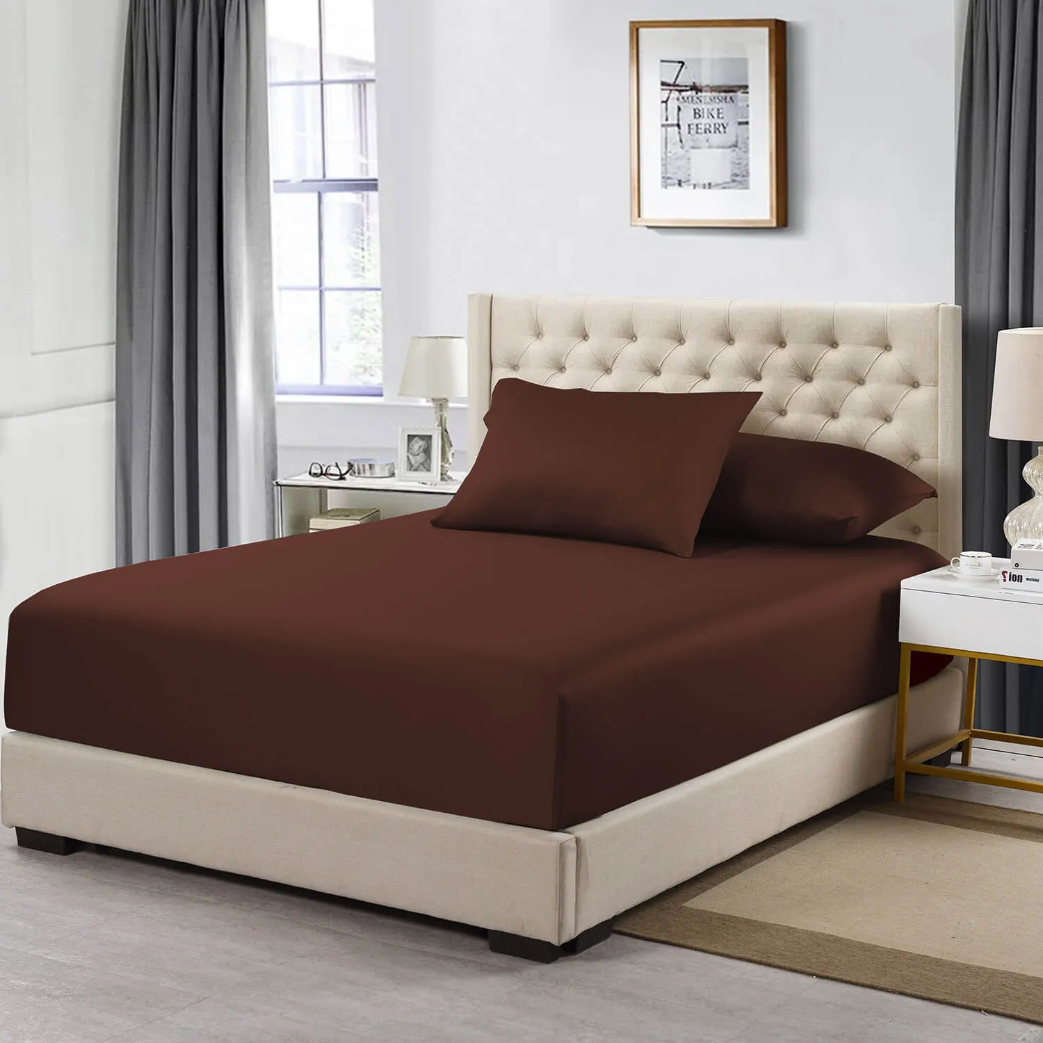 Cotton Fitted Sheet Only - Solid 600 Thread Count