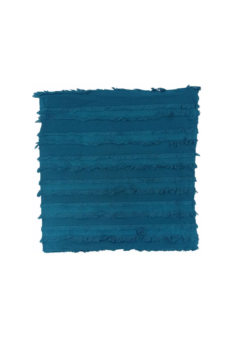 Cotton Throw Pillow Case with Horizontal Tassel
