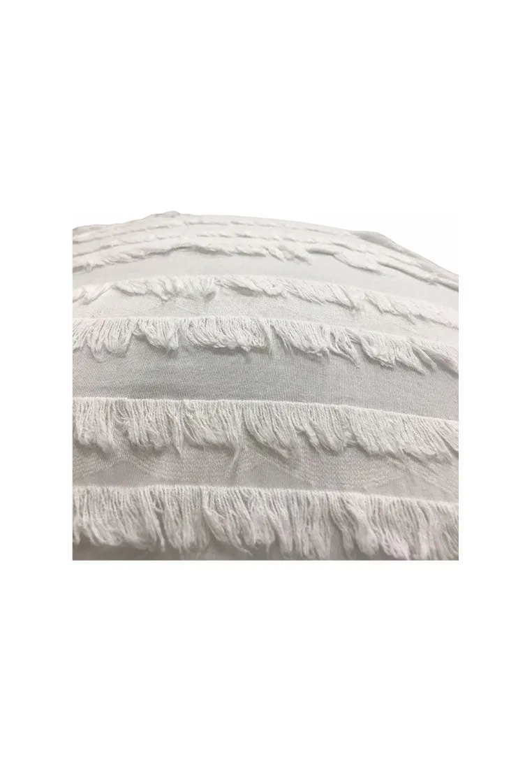 Cotton Throw Pillow Case with Horizontal Tassel