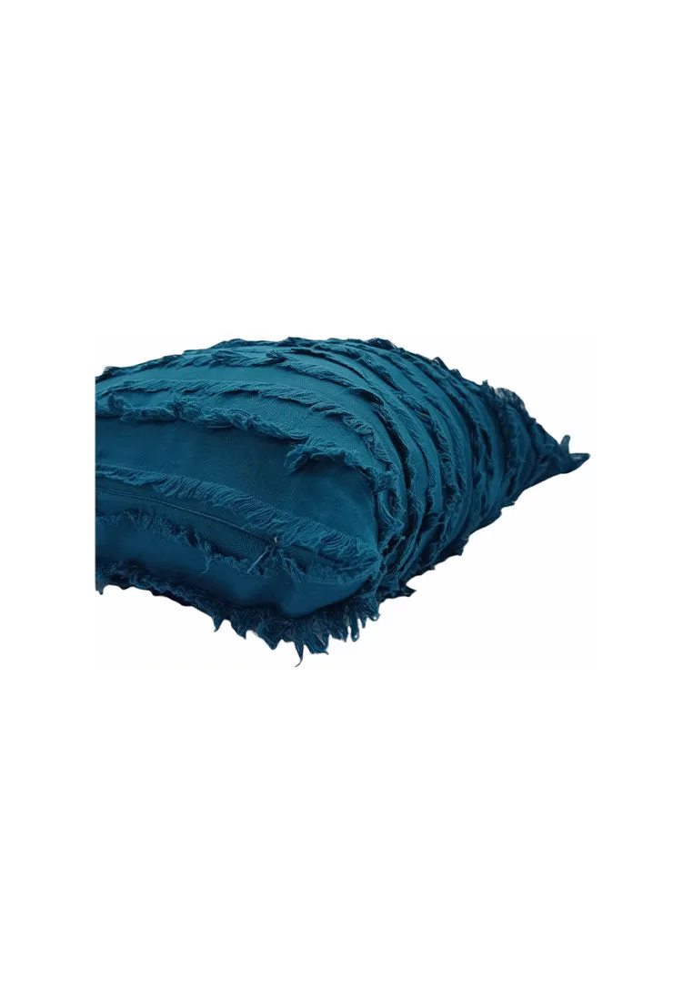 Cotton Throw Pillow Case with Horizontal Tassel