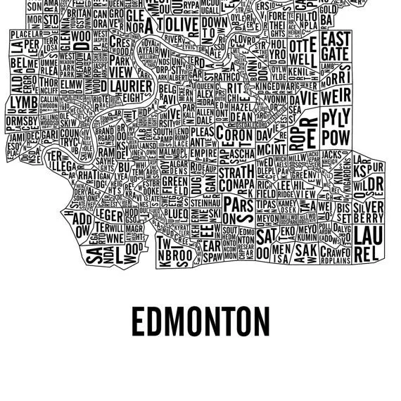 Edmonton Word Map (20" x 26") Slightly Damaged (Final Sale)