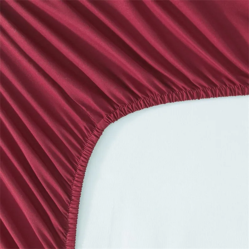 Fitted Bed Sheet Dyed-Maroon