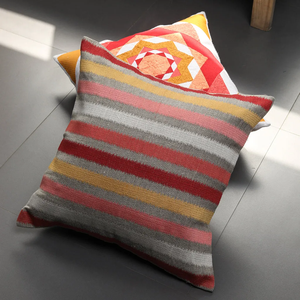 Geometric Multicolor Embroidered Cushion Cover (Pack of 1 Piece)