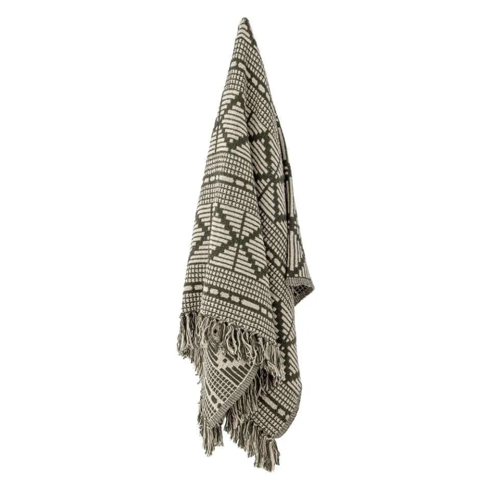 Gutte Throw - Green - Recycled Cotton