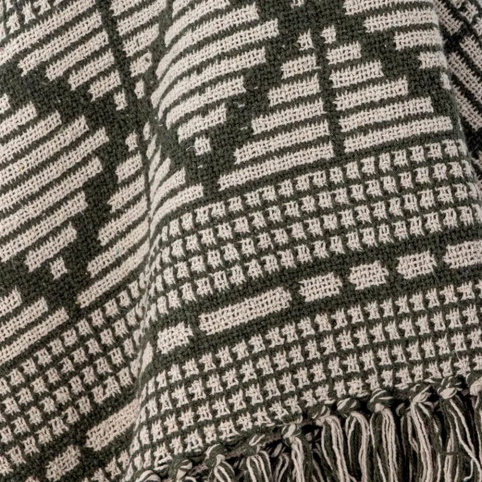 Gutte Throw - Green - Recycled Cotton