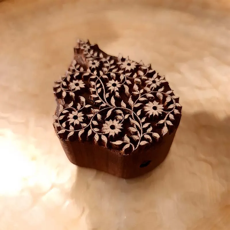 Hand Engraved Wooden Vine Curio