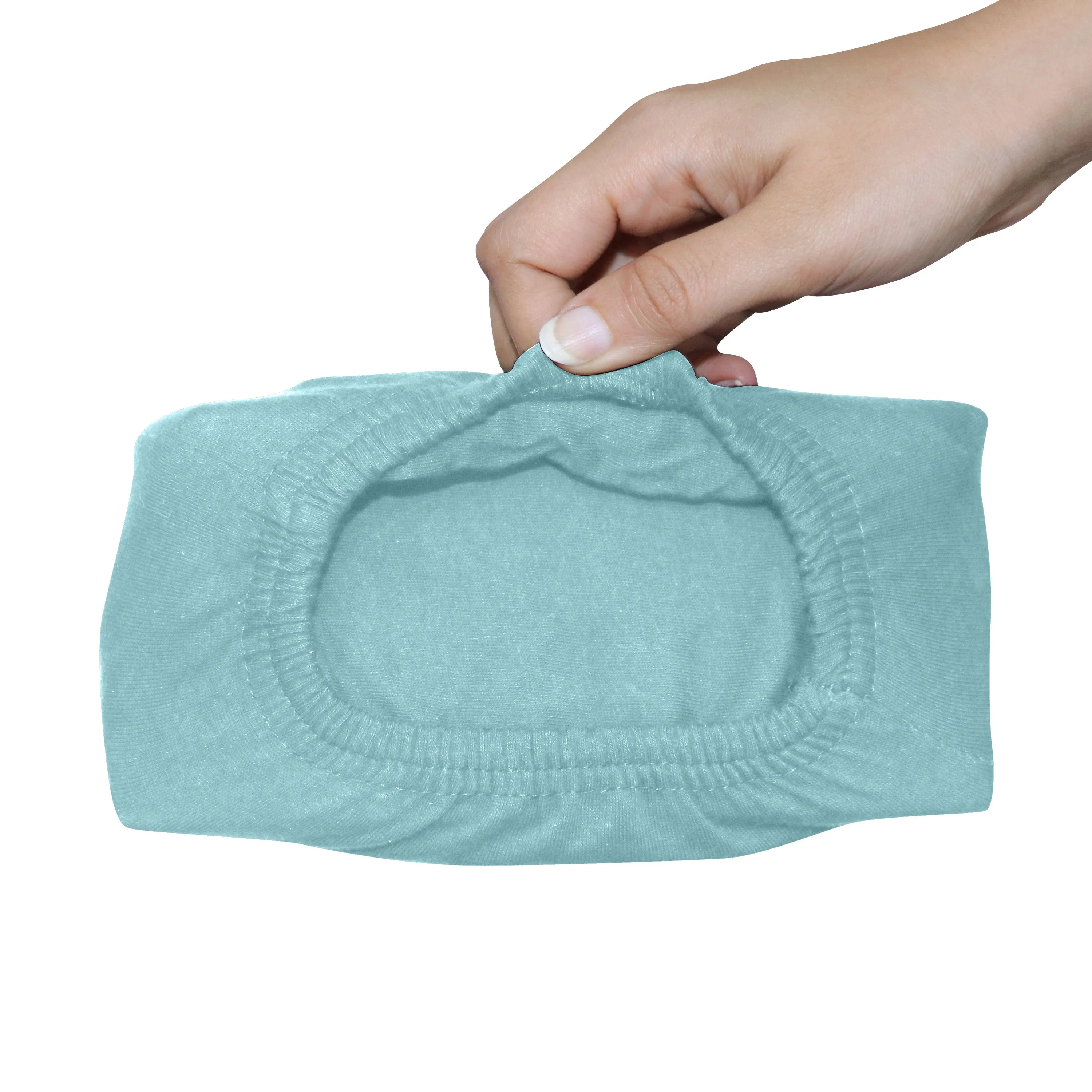 High Quality Blue Cotton Jersey Queen 3 Piece Fitted Sheet Set 180x200 30cm with Deep Pockets and 2 Pillow Case