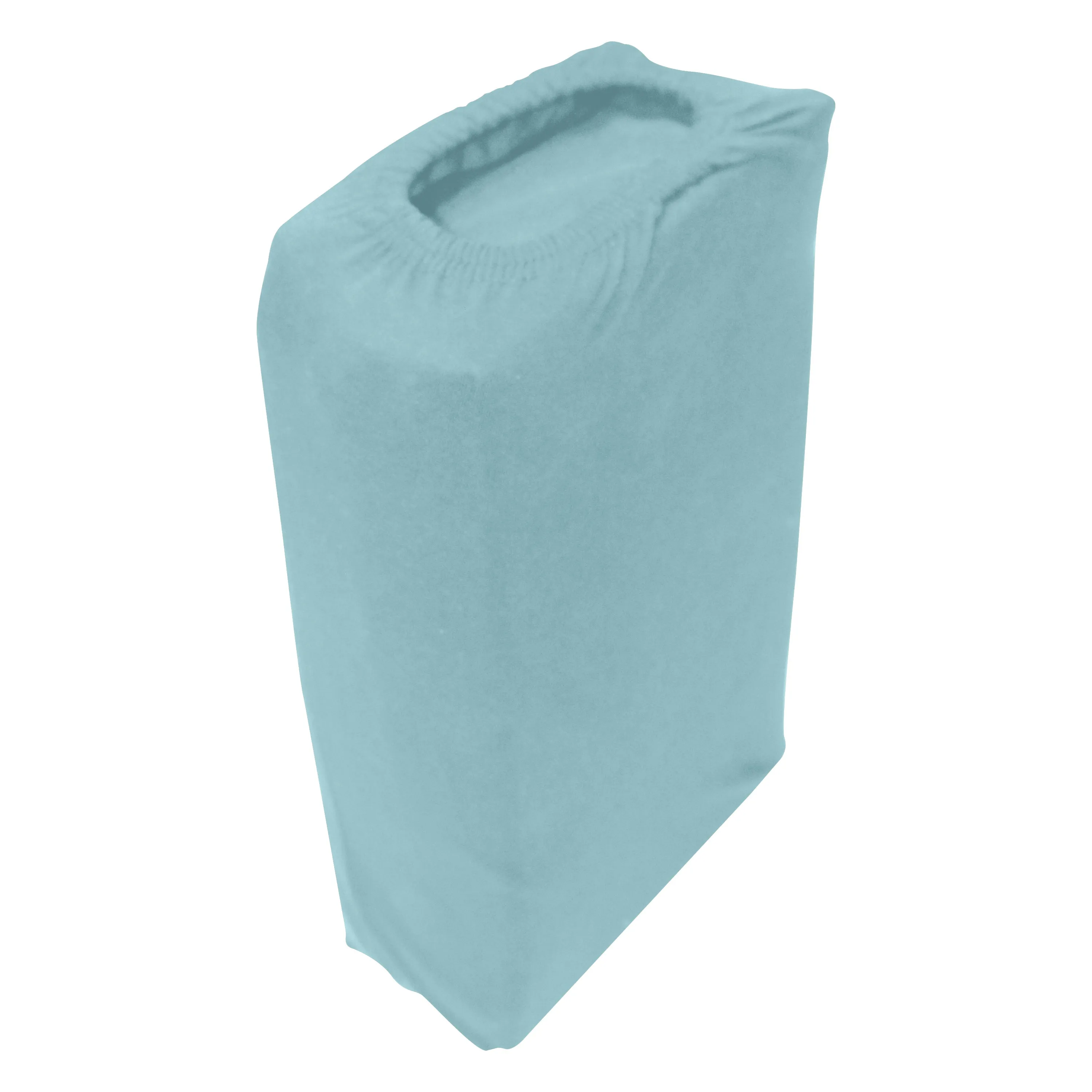 High Quality Blue Cotton Jersey Queen 3 Piece Fitted Sheet Set 180x200 30cm with Deep Pockets and 2 Pillow Case