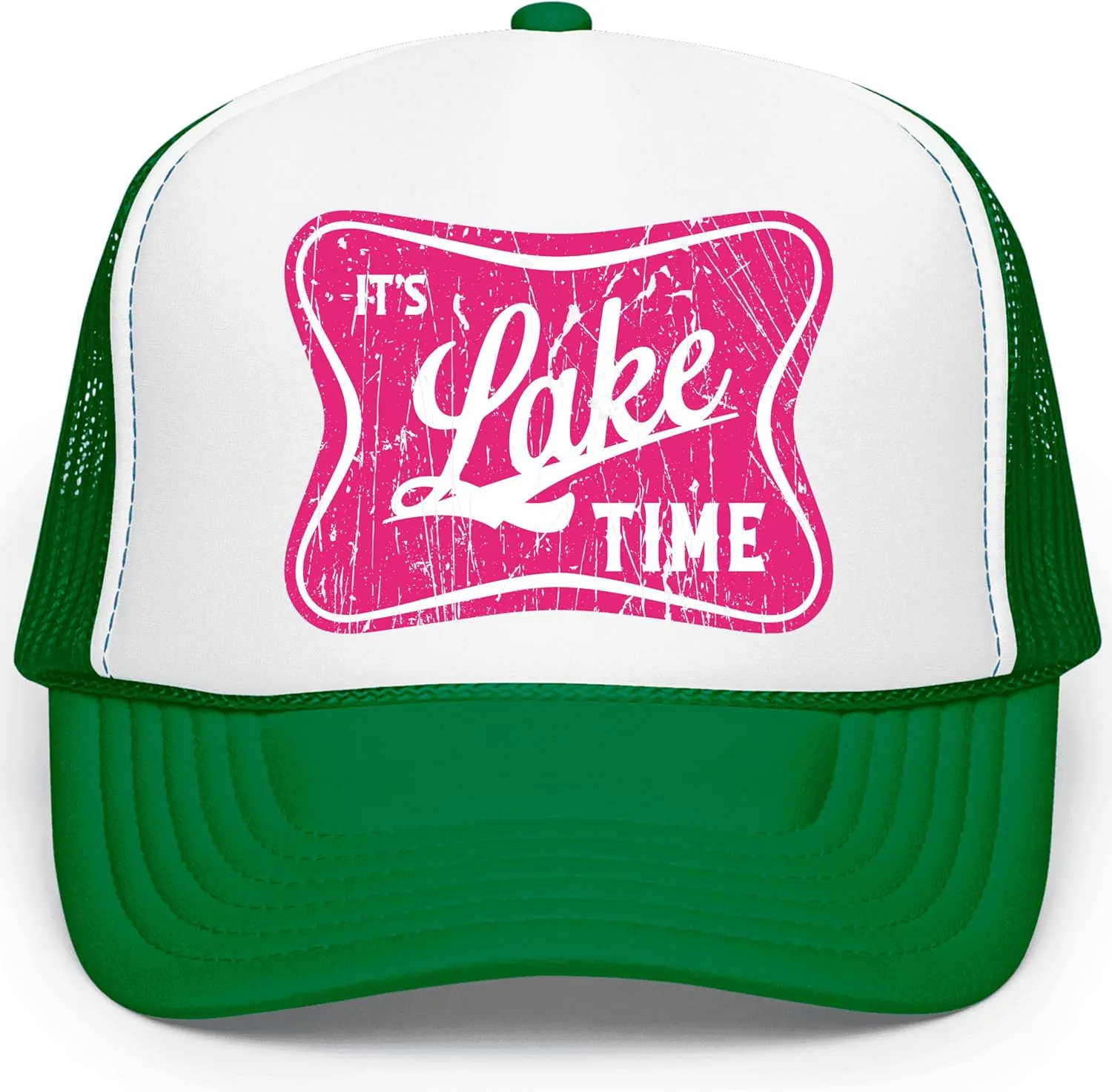 It's Lake Time Summer Classic 5 Panel Foam Front Mesh Snap Back Trucker Hat