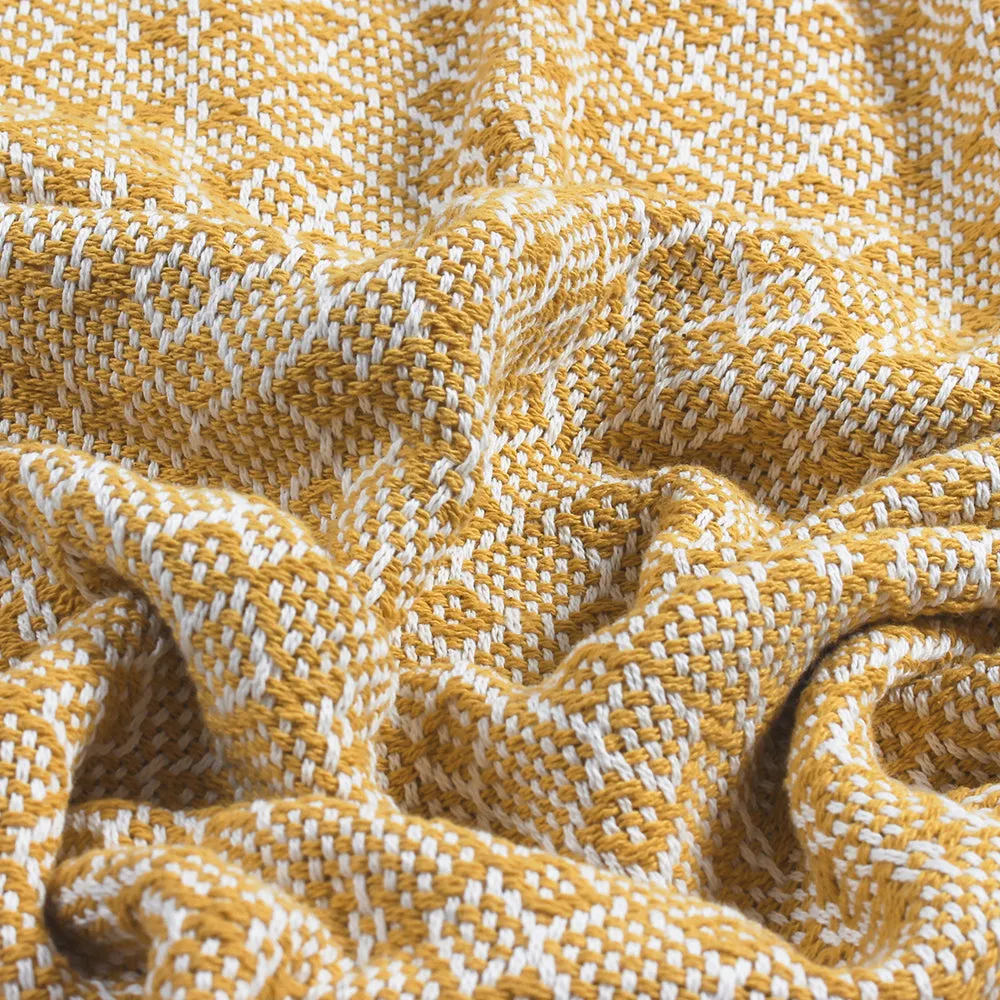 Jewel Herringbone Throw Ochre