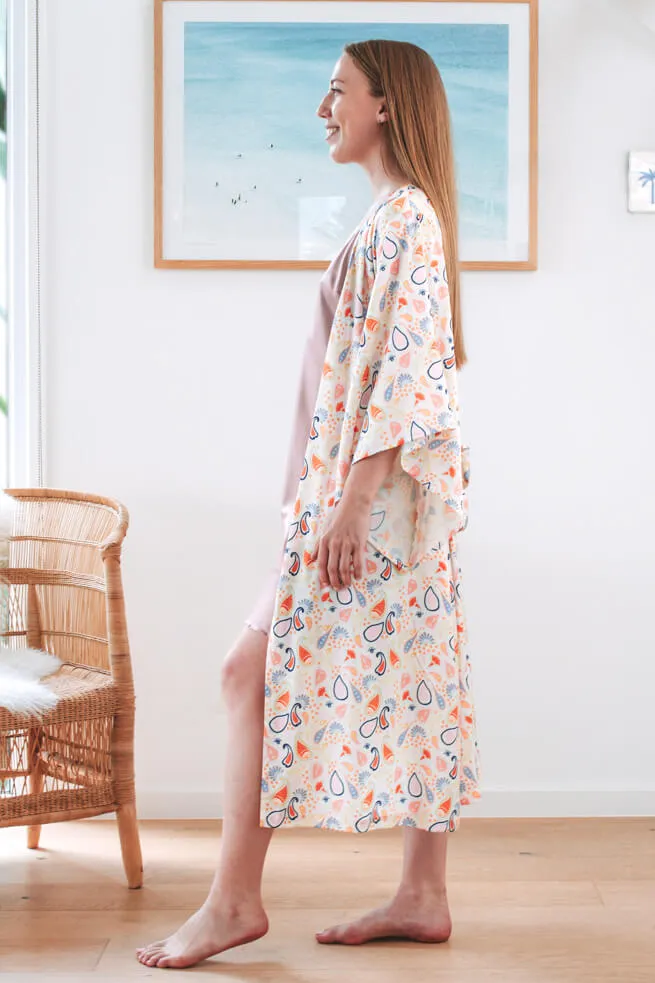 Juno Midi Robe - Pastel Paisely