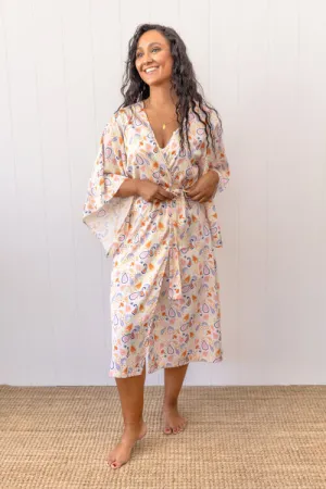 Juno Midi Robe - Pastel Paisely