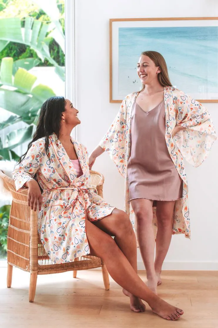 Juno Midi Robe - Pastel Paisely