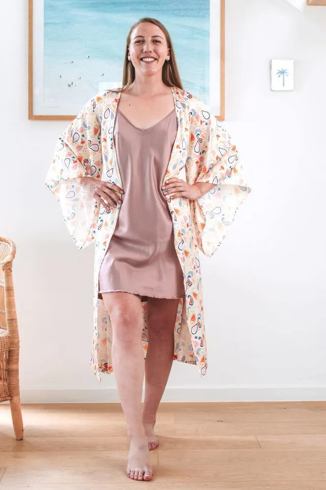 Juno Midi Robe - Pastel Paisely