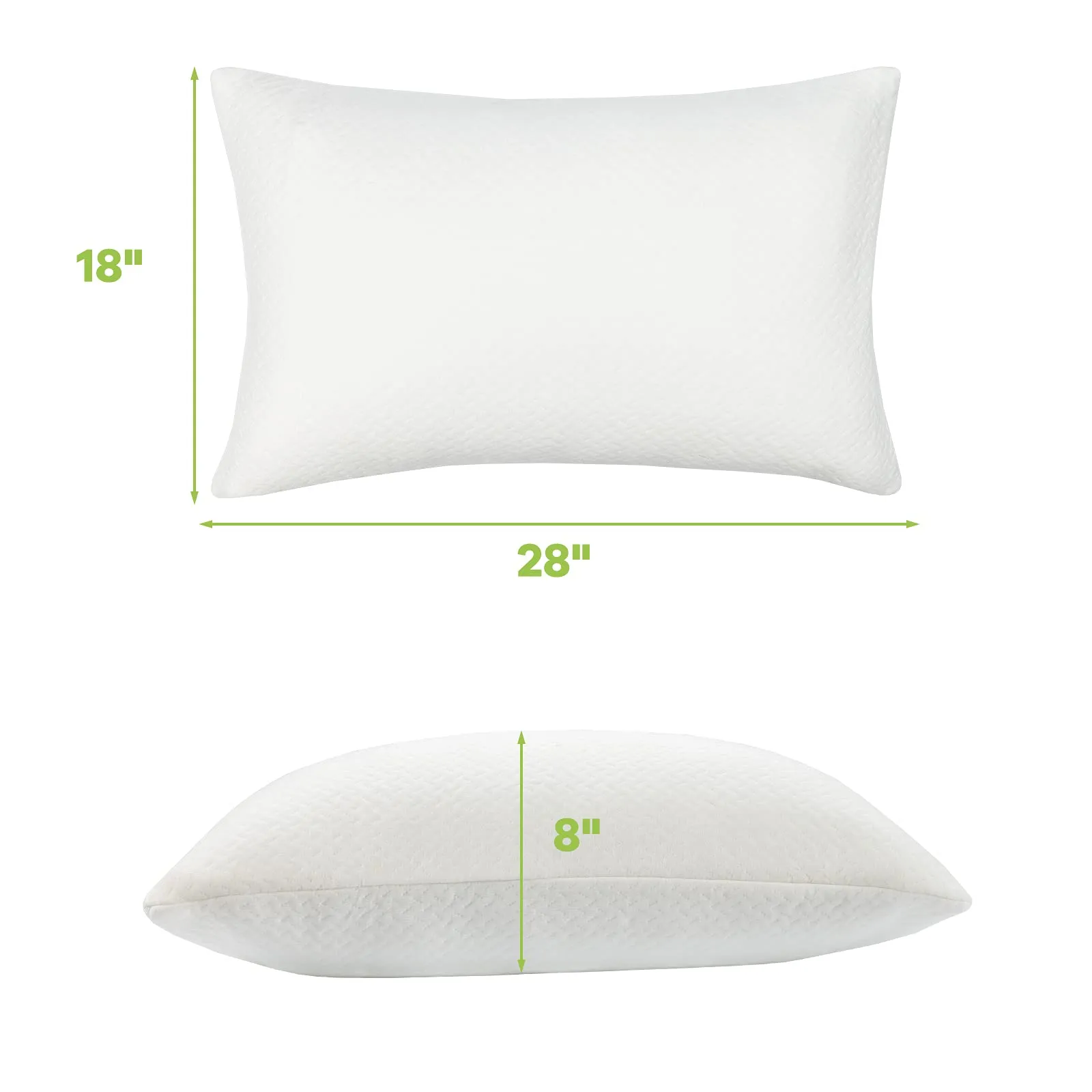 KOMFOTT 2 Pack Shredded Memory Foam Pillows