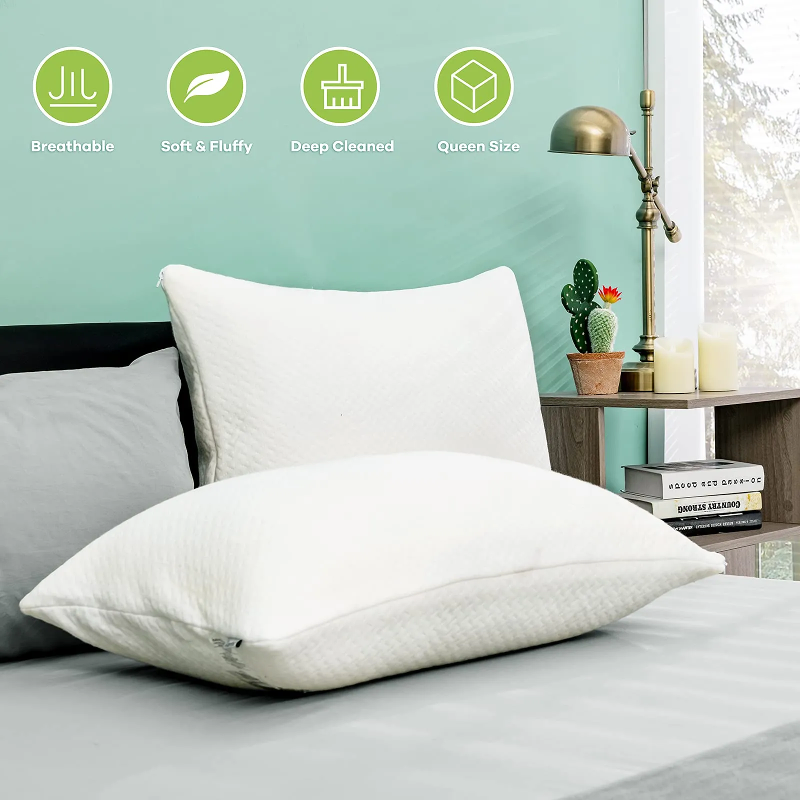 KOMFOTT 2 Pack Shredded Memory Foam Pillows