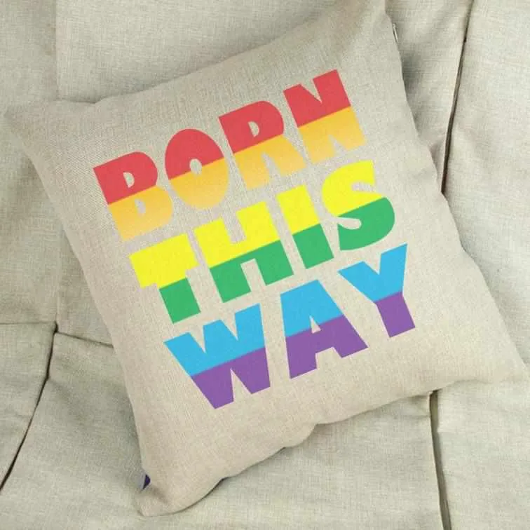 LGBT Born This Way Cushion Cover