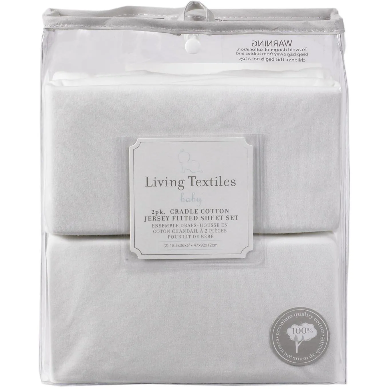 Living Textiles 2 Pack Cradle Fitted Sheet - Jersey